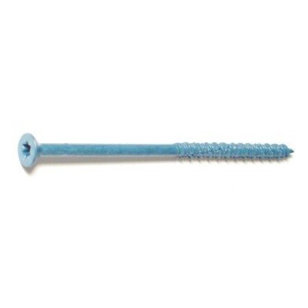 TORQUEMASTER Masonry Screw, 3/16" Dia., Flat, 4 in L, Steel Blue Ruspert, 100 PK 51226